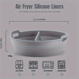 1pc Estera de Horno Reutilizable para Freidora de Aire, Redonda, Silicona, Grado Alimenticio, Plegable, Multifuncional, Antiadherente, con Almohadillas Divisorias para Freidora de Aire