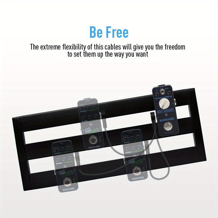 Paquete de 6 Cables para Pedales de Guitarra SONICAKE de 15cm (6 Pulgadas) - Conectores en Forma de L 24AWG, Aislamiento TPE Anti-Ruido, Connectores TS 1/4" para Tableros de Efectos y Amplificadores, Accesorios para Pedales de Guitarra, Transmisión de Se