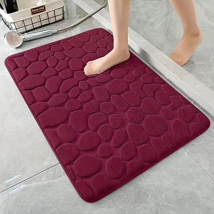 1 alfombra de baño de espuma con memoria, suave al tacto y de secado rápido, antideslizante, lavable a máquina, respaldo de poliéster, ligera y cómoda, ideal para baño, ducha o uso en interiores, fácil de limpiar y mantener