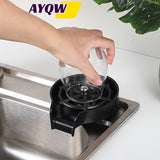 Lavavajillas de vidrio para fregadero de cocina a alta presión - Lavador automático de tazas y botellas con pulverizador de metal, limpieza rápida para biberones y utensilios de bar, incluye accesorios para grifo, limpieza eficiente, 1 unidad