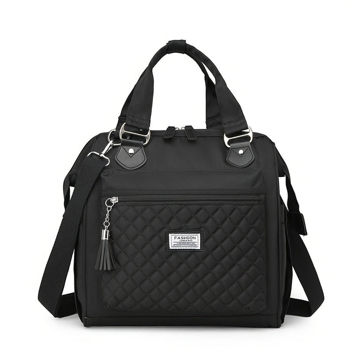 Estuche de almuerzo aislado elegante y casual con detalles acolchados en tela Oxford, ideal para el trabajo y camping, no apto para alimentos, regreso a clases