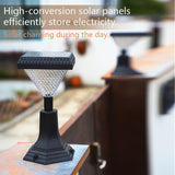 2 piezas de DJGIFI 7,09 x 6,3 x 12,8 pulgadas, postes solares LED cuadrados - Iluminación eficiente energéticamente para patio, parque, restaurante - Acabado pulido, instalación fácil, IP44, luces LED solares, DJGIFI