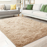 1 pieza de alfombra de área de camello de peluche beige - Suave, duradera poliéster, rectangular, perfecta para sala de estar, dormitorio o decoración de solario, fácil de limpiar y mantener, Navidad