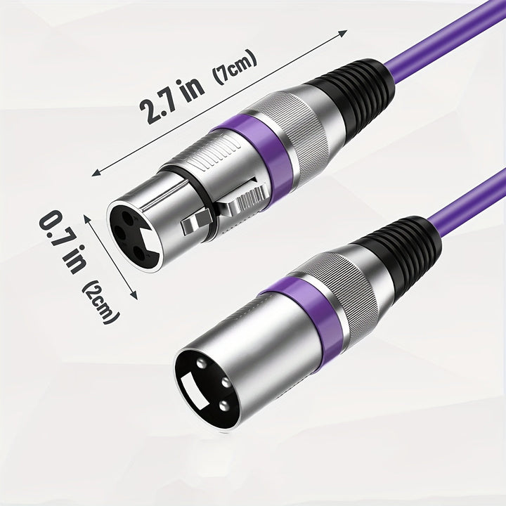 1pc 6M Cable de Microfono, Cable de Conexión de Audio, Nuevo Color Aleación de Zinc Cabeza Grande de Tres Núcleos Equilibrado Cañón Macho a Hembra Cable de Conexión de Consola de Mezcla de Audio