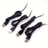 2/5/10pcs Cable de Alimentación USB DIY USB Macho de 2 Pines para Soldar para Luces LED, Ventiladores, Cámaras, Tiras LED, Lámpara de Escritorio
