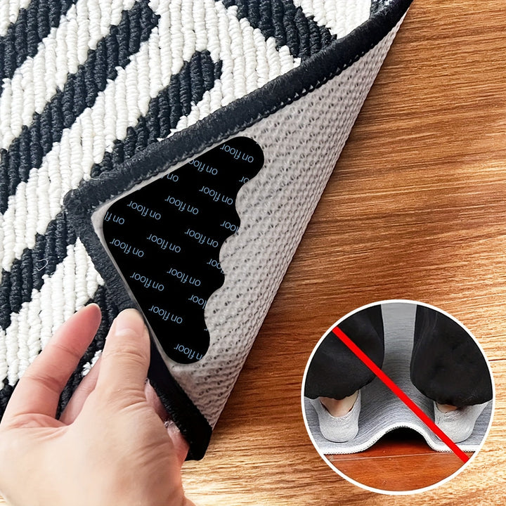 Alfombrillas Antideslizantes Lavables y Reutilizables para Alfombras de Área, Sujeta-Alfombra Autoadhesivo Doble Cara para Suelos de Madera y Azulejos con Cinta Pegajosa para Mantener las Alfombras Planas