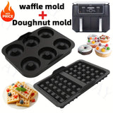 Tamaño compacto/2 piezas Moldes de silicona reutilizables para waffle donut antiadherentes para modelos Ninja AF400EU AF451EU SL400EU AF500DE y muchos otros accesorios de freidora de aire para horno