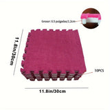 10 Piezas, Alfombra De Rompecabezas De Espuma, Alfombra De Piso De Rompecabezas De Espuma, Baldosas De Rompecabezas Esponjosas Entrelazadas, Alfombras Suaves Para Escalar, Alfombras De Felpa Entrelazadas Para Decoración De Sala De Juegos En El Hogar, Acc