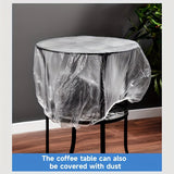 Cubierta de horno microondas de plástico, protección contra el polvo y la humedad, envoltura transparente para calentar alimentos, reutilizable y lavable, con organizador de escritorio para electrodomésticos de cocina