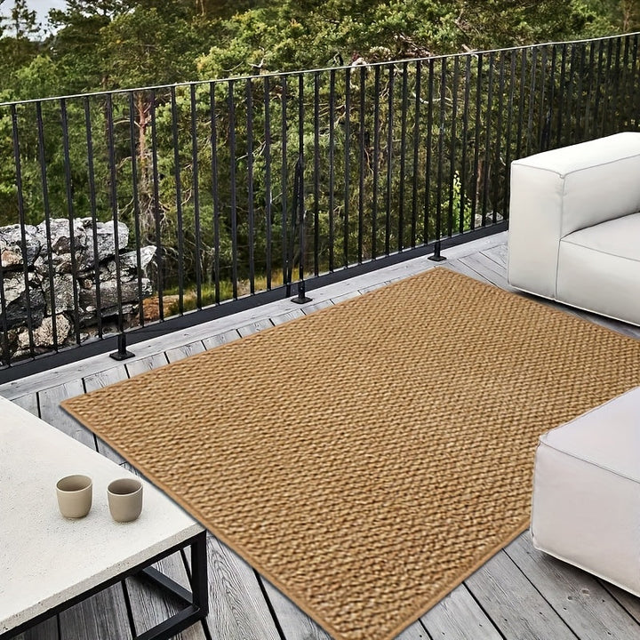 1pc Alfombra Extra Grande para Exteriores - Resistente y Duradera de Mezcla TPR y Polipropileno, Lavado a Mano Únicamente, Antideslizante, Ideal para Camping, Patio, Terraza, Playa y RV, Decoración Acogedora para Exteriores