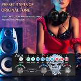 Pedal de Efectos Múltiples AZOR con 3 Preestablecidos, 8 Cámaras IR y 9 Modelos de Amplificador, Reverb, Retardo, Overdrive, Distorción y Afinador para Guitarras Eléctricas, Recargable