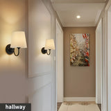 2 piezas de perillas de pared tradicionales de metal con sombreros de luz, perilla semi-englobada desmontable para dormitorio, sala de estar, cocina, pasillo - Conectado a la red eléctrica, instalación fácil, compatible con bombillas E26/E27 (bombillas n