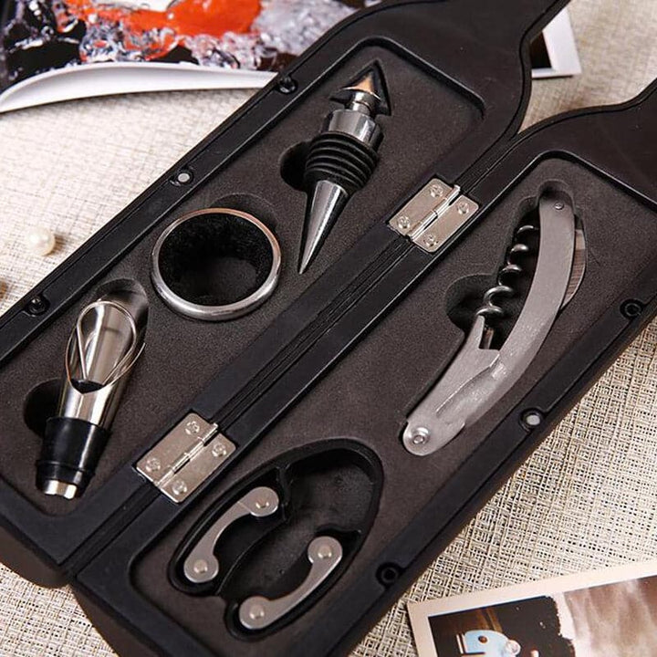 Set De Vino Sacacorchos Con Forma De Botella