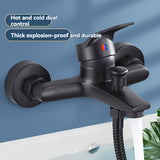 Juego de Grifo de Ducha Negro Elegante TWINBELL con Cabezal de Ducha de Lluvia - Control Dual de Agua Caliente y Fría, Diseño Grueso a Prueba de Explosiones, Instalación Fácil, No Requiere Energía