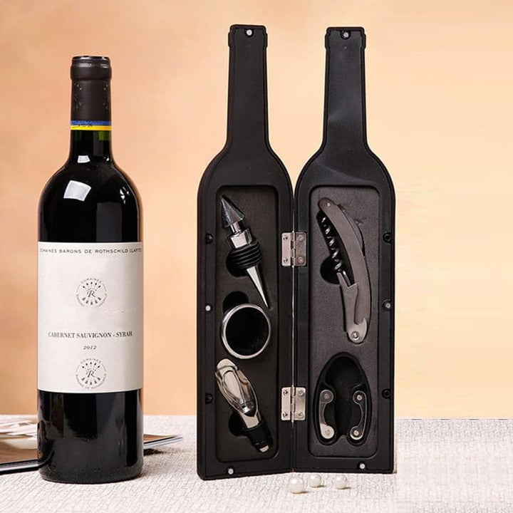 Set De Vino Sacacorchos Con Forma De Botella