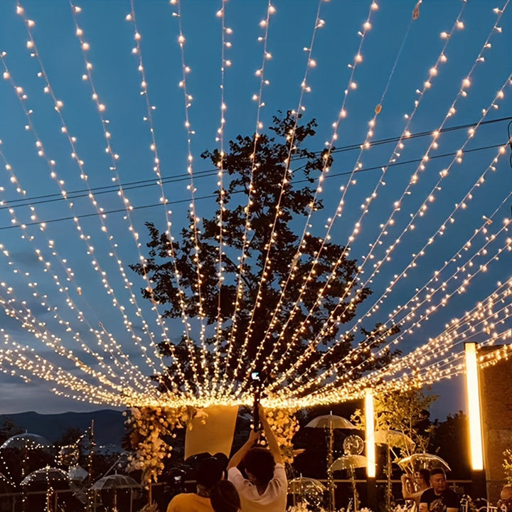 1 juego de luces solares de cuerda, 22 m (72 pies), 200 LED, 8 modos de iluminación, luces decorativas solares para exteriores, árbol de Navidad, jardín, hogar, boda, fiesta en el césped