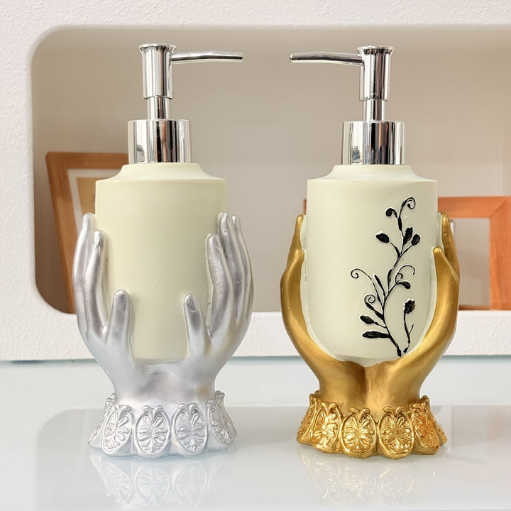 1pc Botella de Baño Dorada y Plateada, Recipiente Rellenable para Decoración del Hogar, Dispensador de Baño, Pieza Práctica para el Hogar