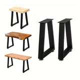 Patás de muebles metálicos trapezoidales de alta resistencia, acabado metálico antiguo, patás de mesa robustas con tapas de goma antideslizantes, con tornillos de montaje para escritorio, sofá, mesa de conferencias y soporte de marco de silla de oficina