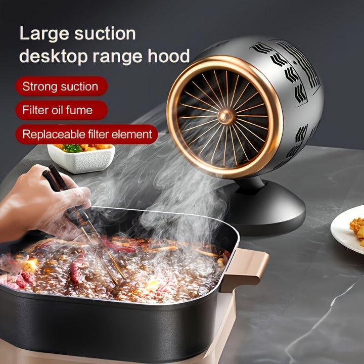 Exhausto portátil, ventilador de cocina con alimentación USB, ventilador de cocina portátil con filtros desmontables, ventilador de cocina mini para uso doméstico de barbacoa y olla exprés.