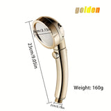 Rociador Dorado TATUKIKO de 3 Modos - Sistema de Ducha de Alta Presión con Cartucho ABS, Accesorio de Baño de Lujo Fácil Instalación para una Experiencia Relajante como en un Spa, Accesorios para Ducha