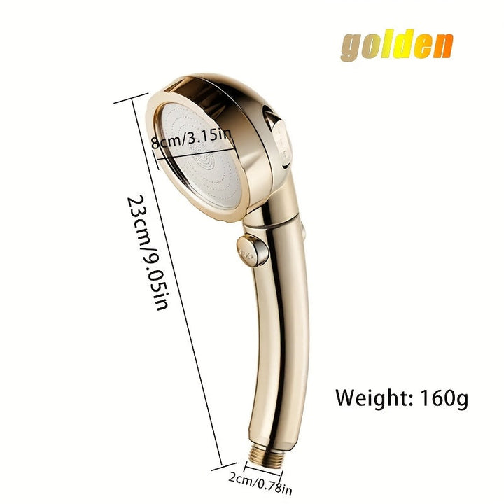 Rociador Dorado TATUKIKO de 3 Modos - Sistema de Ducha de Alta Presión con Cartucho ABS, Accesorio de Baño de Lujo Fácil Instalación para una Experiencia Relajante como en un Spa, Accesorios para Ducha