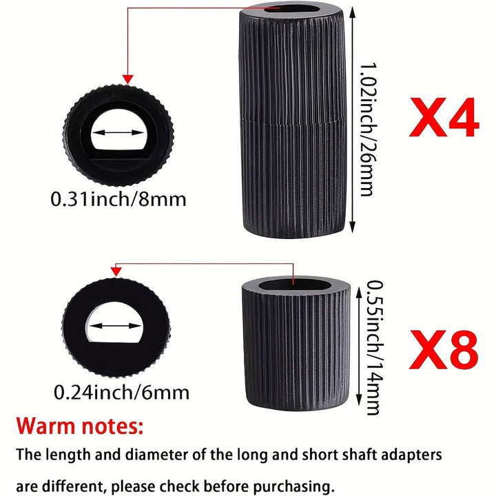 8 perillas de control de plástico con 24 adaptadores de eje, reemplazo universal para horno/estufa/estufa - Amplia compatibilidad