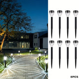 8/10 piezas de luz de proyección solar LED SolarFlare, patrón de cascada ovalada, superficie pulida, control de interruptor, panel solar, batería de níquel, iluminación de patio no extraíble, para jardín, patio, sendero, paisaje de césped