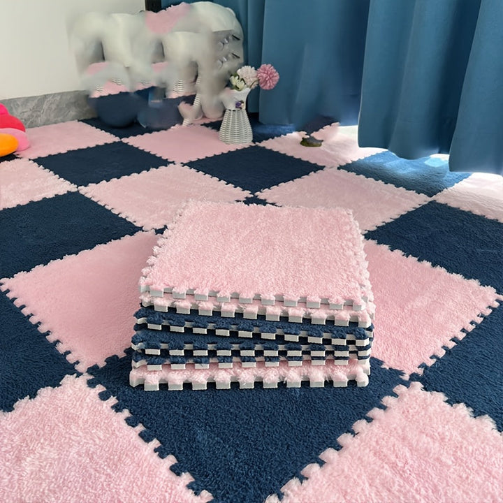 12 piezas de alfombras decorativas, alfombras de estilo punk lavables, alfombras de área gruesas, alfombras de lado de cama