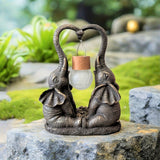 1 pza. Lámpara de estatua con energía solar, diseño de elefante, material de resina, recargable mediante luz solar, sin control remoto, perfecta para jardín, patio, césped, entrada, estanque, balcón o ventana.