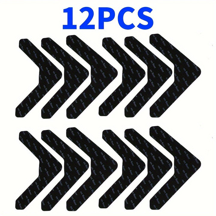 4/12/20pcs Cinta de agarre para alfombras Adhesivo de doble cara Cinta de alfombra antideslizante Pegatinas de cinta de alfombra lavable Cinta de alfombra para alfombras de área Cinta de alfombra para alfombras de esquina reutilizable para pisos de mader