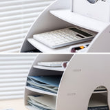 1 Paquete de Archivo de Madera, Archivo para el Hogar y la Oficina, Estante de Archivo de Escritorio para Cartas/Leyes/A4, Blanco