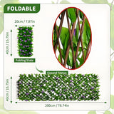 Decoración de pared con hiedra y orquídeas artificiales para cercas de jardín, pantalla ajustable de 19.99 cm a 180.01 cm, ideal para todas las estaciones