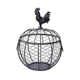 Canasta para huevos, canasta de frutas, bocadillos de nueces, cesta de almacenamiento de hierro, adornos artesanales, cestas para estanterías