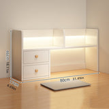 Un conjunto de estanterías para escritorio, ideal para organizar libros y otros artículos en tu escritorio de computadora, con una solución de almacenamiento versátil que se adapta bien a las estaciones de trabajo de computadora.