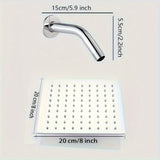 Juego de cabezal de ducha de acero inoxidable con flor - riego superior lujoso, alta presión de agua para una experiencia incomparable - diseño cuadrado, eficiente y ahorro de agua, mejora la estética del baño