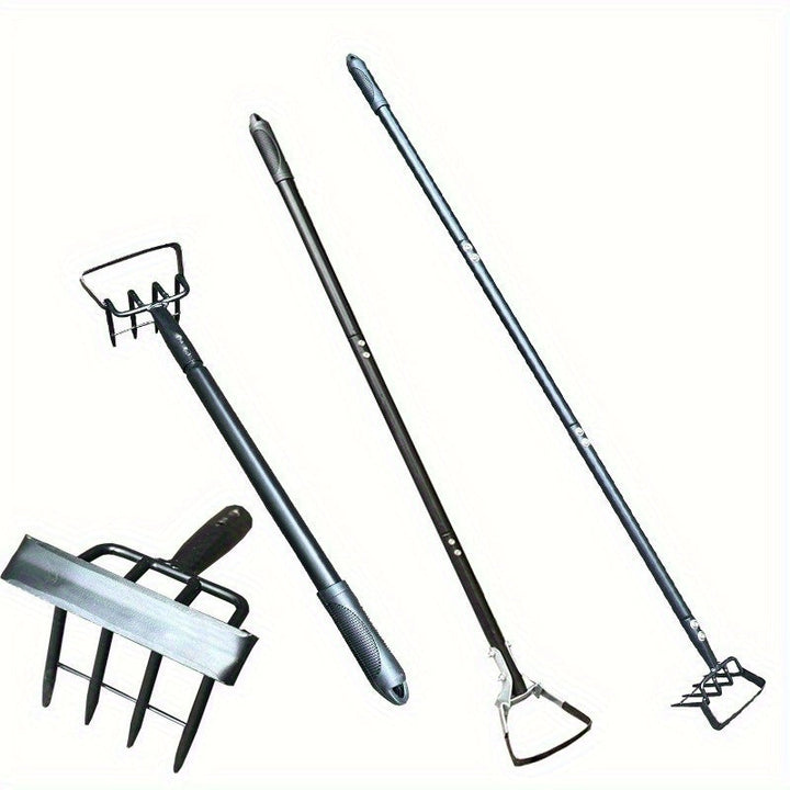 Pala de jardín de metal duradera con hoja de acero ajustable, ideal para el mantenimiento eficiente de granjas y jardines, perfecta para descompactar el suelo y eliminar malezas, jardín también.