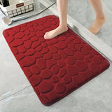 1pc Alfombra de baño de lujo con diseño geométrico de vellón de coral - Antideslizante, suave, de secado rápido, alfombra de baño de poliéster absorbente, solo lavado a mano, tejido de punto, forma rectangular, 300 g/m², 1,5 cm de grosor