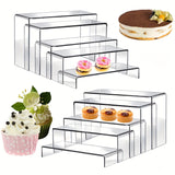 5 piezas Elegante Stand de Postre de Acetato para Bodas - Multiusos para Cupcakes, Sushi y Pastelería para Eventos Comerciales, Tardes de Té y más - Plato de Servicio de Plástico Duradero y Estilizado para Alimentos.