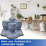 1 JUEGO (4 piezas/JUEGO) Base de lavadora y secadora de altura ajustable, cojín de plástico antivibratorio, base a prueba de humedad para electrodomésticos y muebles, se adapta a lavadoras, secadoras, refrigeradores, sofás y sillas.