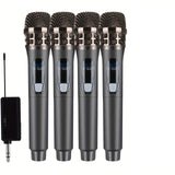 Sistema de Micrófono Dinámico Inalámbrico Profesional de 4pcs/2pcs/1pc - Receptor Recargable, Audio Cristalino, Batería de Larga Duración, Ideal para Fiestas, Iglesia, Reuniones, Bodas, Karaoke, Actuaciones y Discursos Públicos