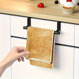 1pc Toallero de acero inoxidable - Impermeable, a prueba de polvo, a prueba de óxido - Organizador de puerta de gabinete resistente, sin taladrar para toallas y trapos - Soporta hasta 9,98 kg - Accesorio de cocina y baño
