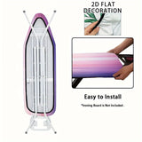 1 cubierta de tabla de planchar de acero pesado con relleno resistente a la quema de tamaño completo, bordes elásticos y lavable en máquina - Se ajusta a tablas estándar, duradera y fácil de limpiar, protector de tabla de planchar, cuidado de textiles pa