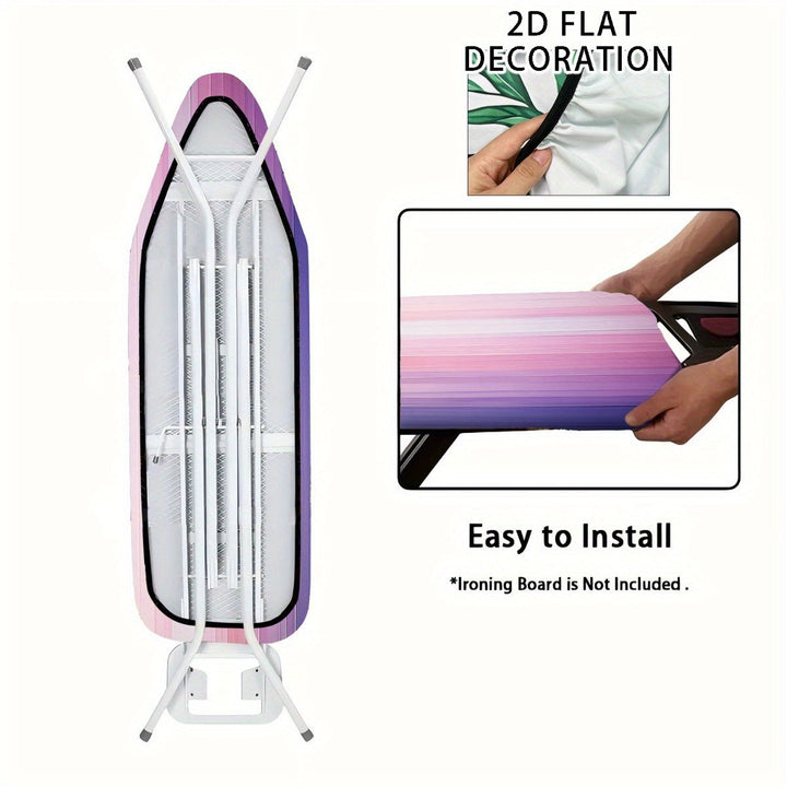 1 cubierta de tabla de planchar de acero pesado con relleno resistente a la quema de tamaño completo, bordes elásticos y lavable en máquina - Se ajusta a tablas estándar, duradera y fácil de limpiar, protector de tabla de planchar, cuidado de textiles pa