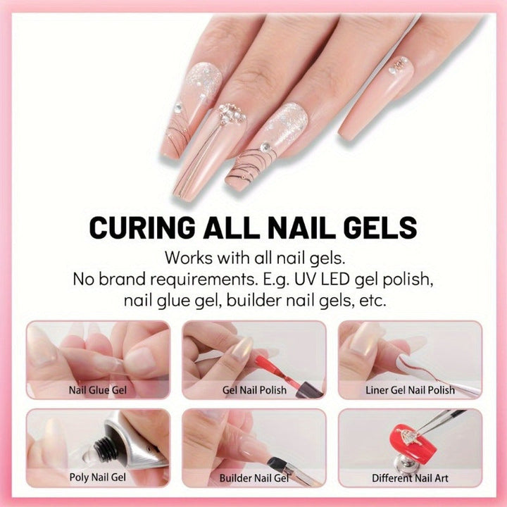 SUNmini / Secador de uñas LED - Máquina de curado de barniz de gel con micro USB, equipo de arte de uñas compacto de plástico para manicuras, herramienta de cuidado de uñas | Secador de uñas compacto | Construcción de plástico, máquina secadora de uñas