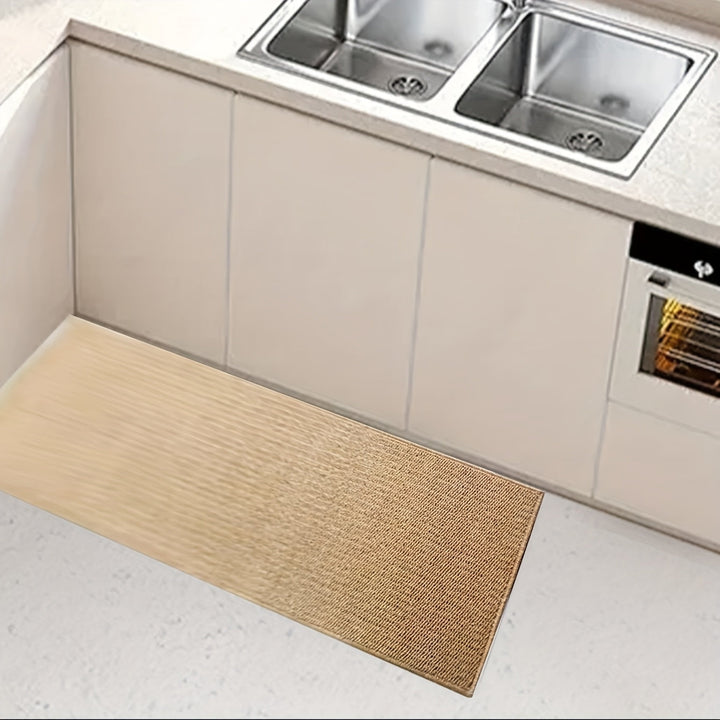 1pc Alfombra Extra Larga para Pasillo - Textura de Jute 100% Poliéster, Duradera y Lavable a Máquina, Gran Alfombra Rectangular para Sala, Cocina, Dormitorio o Entrada - Marrón, Apariencia de Fibra Natural, Tela Resistente al Desgaste, Alfombra Texturiza