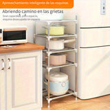 Estante de almacenamiento de cocina de acero inoxidable de 4/5/6 niveles con pies de nivelación - Estante multi-nivel de gran resistencia para ollas, sartenes, microondas y más - Unidad de estantería ahorradora de espacio para despensa, garaje y armario,