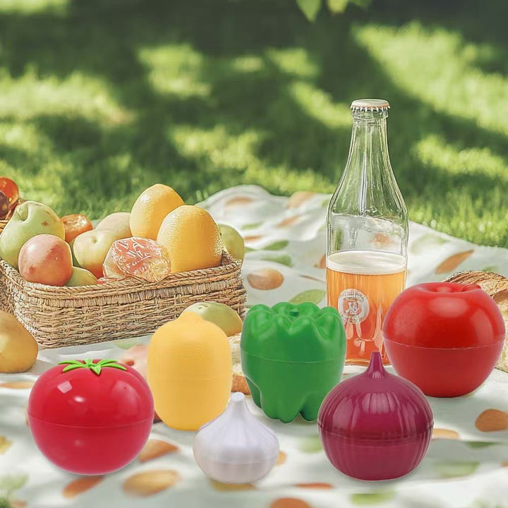 7 Piezas de Contenedores para Frutas y Verduras - Tapas Antifugas, Recipientes Plásticos Reutilizables para Refrigerador y Despensa, Lavado a Mano, Diseño Compacto, Material BPA-Free, Organización de Alimentos, Granos y Ajo, Ideal para Cocinas Caseras
