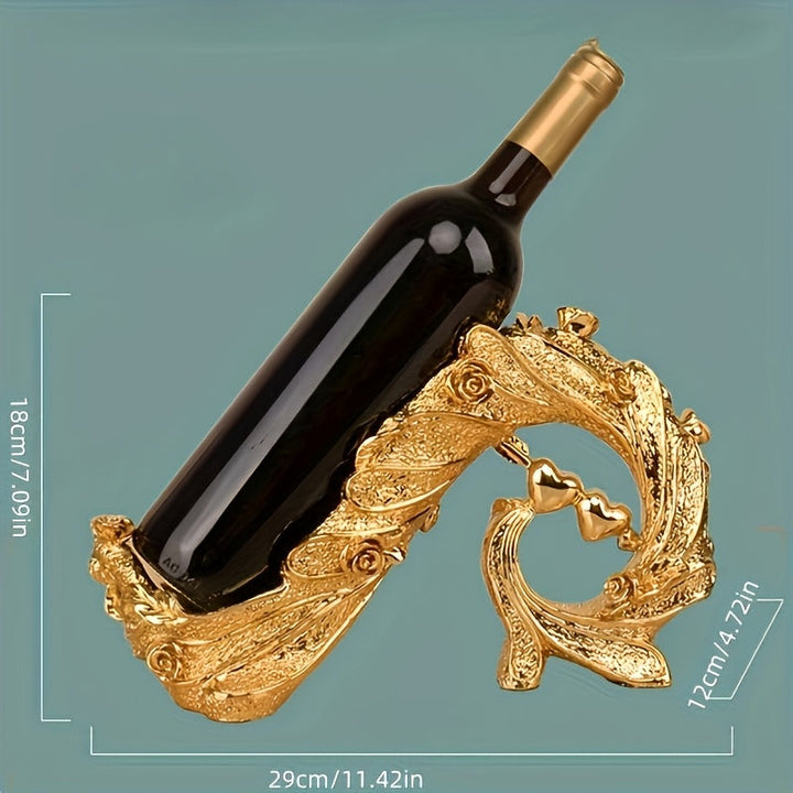 Elegante soporte de vino de pavos reales - Resina duradera, apilable, lujo ligero para decoración del hogar en el salón, comedor y armario de vino, exhibición de vino | Soporte de vino artístico | Soporte de vino duradero