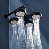 1 ducha de lujo, línea de cintura, cabezal de lluvia de alta presión y juego 2 en 1 portátil. Manguera extra larga, divisor de 3 vías y soporte adhesivo para ducha, accesorios de baño completo, set de ducha