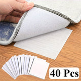 10/20/40/60/100 piezas de sujetadores de alfombras premium antideslizantes - Adhesivos de doble cara, reutilizables, lavables y fáciles de usar para suelos de madera dura y azulejos - Uso interior, mantén las alfombras planas y seguras
